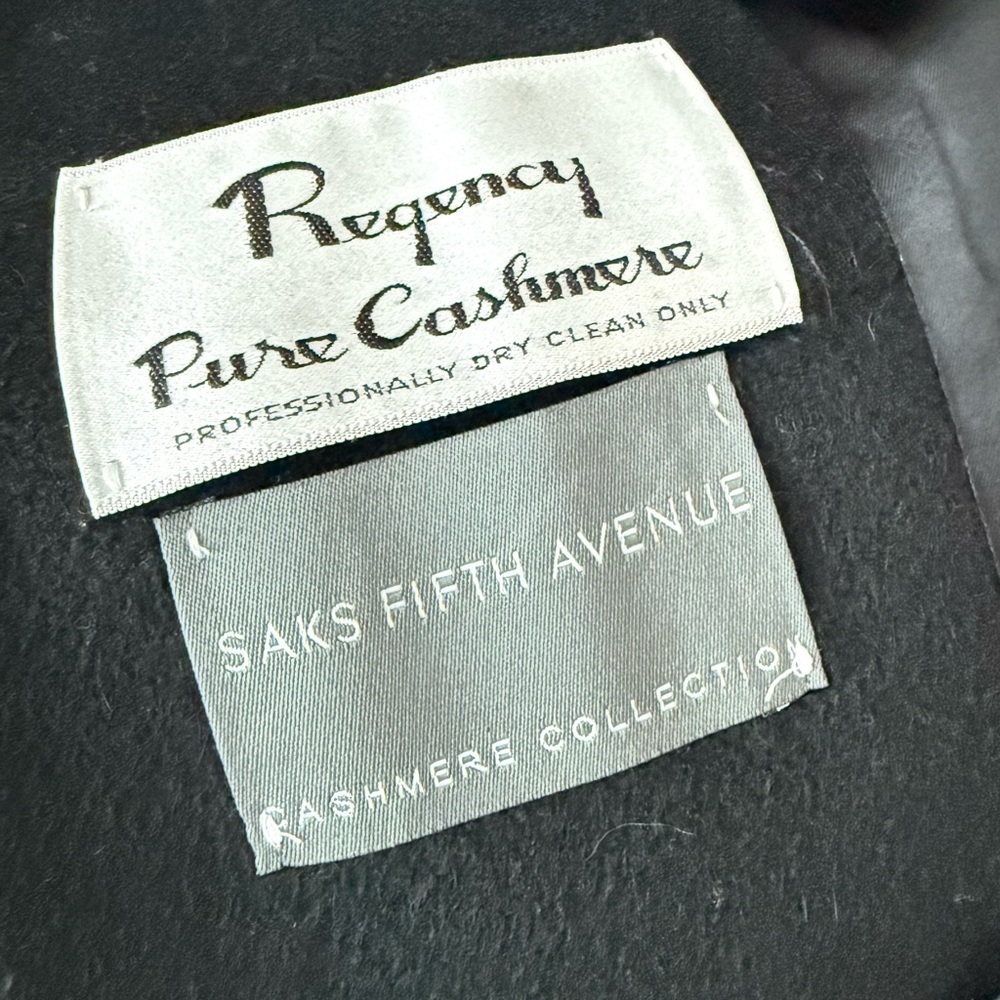 Vintage Saks Fifth Avenue Regency Pure Cashmere Elegant Black Long Coat Size 4 - Picture 3 of 14